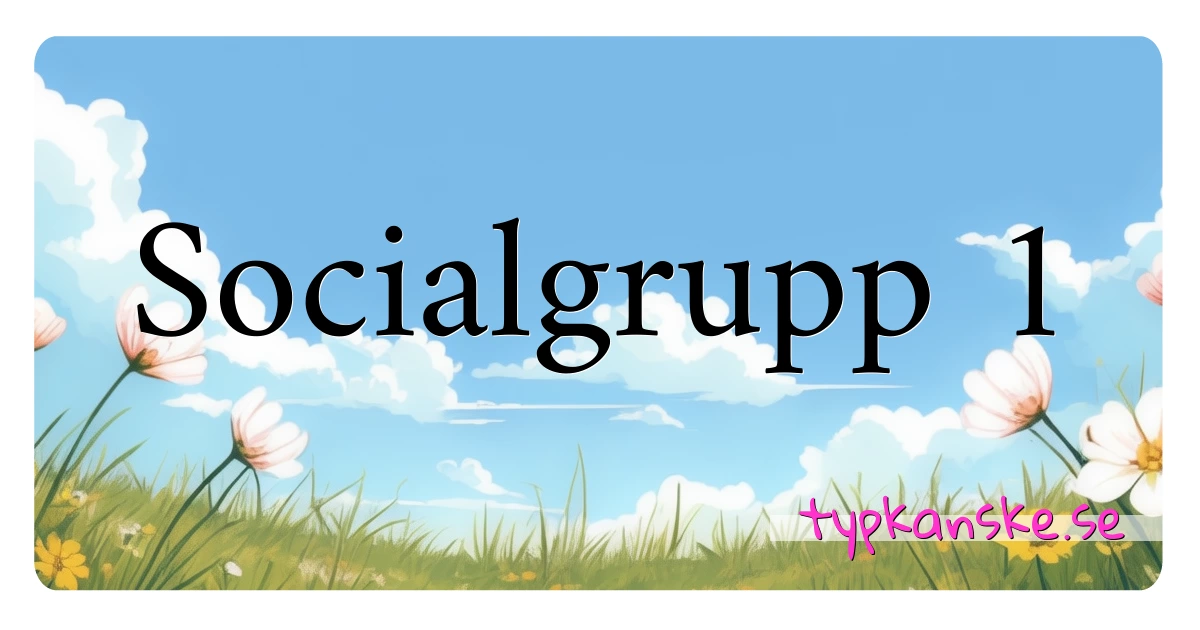 Socialgrupp 1 synonymer korsord betyder förklaring och användning