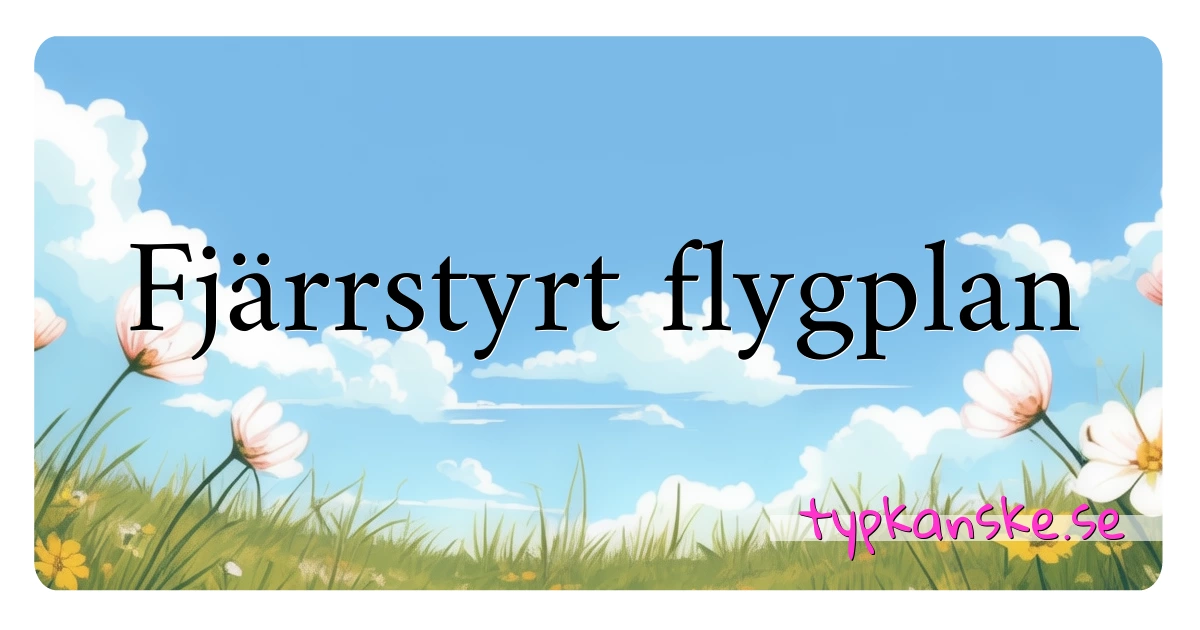 Fjärrstyrt flygplan synonymer korsord betyder förklaring och användning