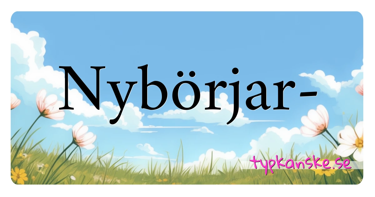 Nybörjar- synonymer korsord betyder förklaring och användning