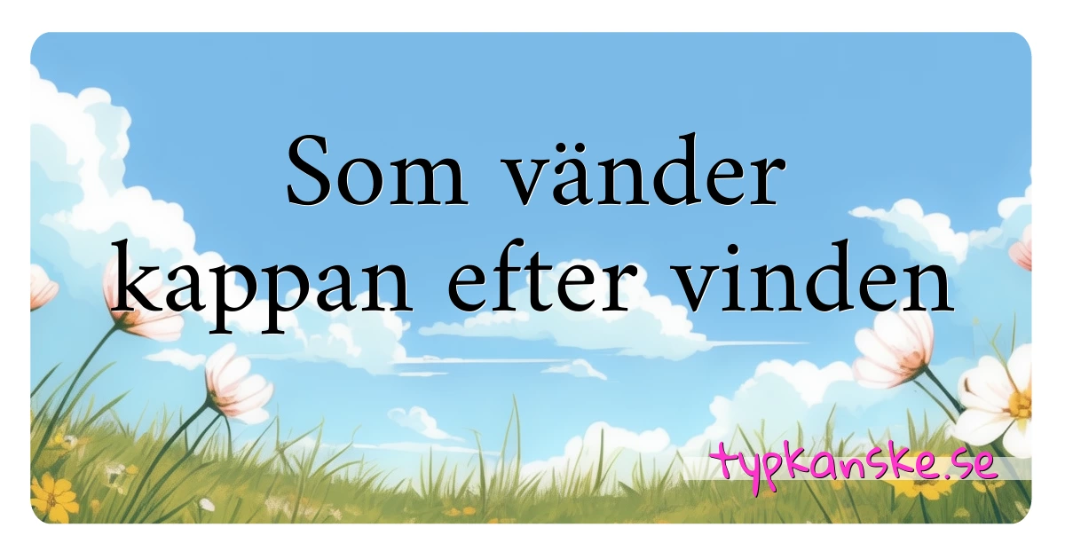 Som vänder kappan efter vinden synonymer korsord betyder förklaring och användning