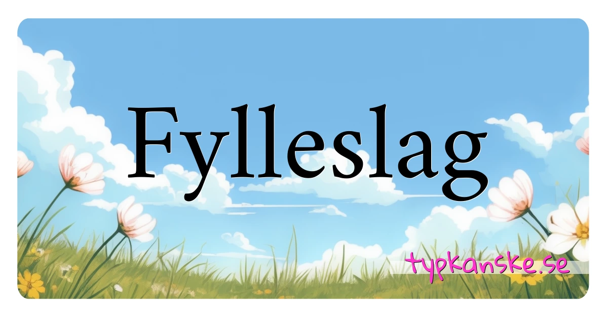 Fylleslag synonymer korsord betyder förklaring och användning