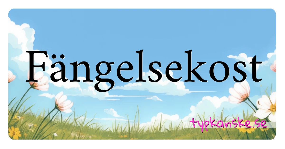 Fängelsekost synonymer korsord betyder förklaring och användning