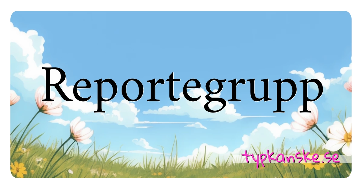 Reportegrupp synonymer korsord betyder förklaring och användning