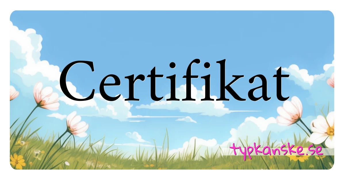 Certifikat synonymer korsord betyder förklaring och användning