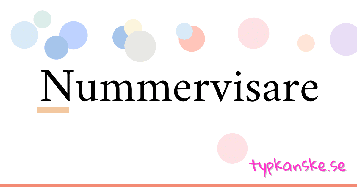 Nummervisare synonymer korsord betyder förklaring och användning