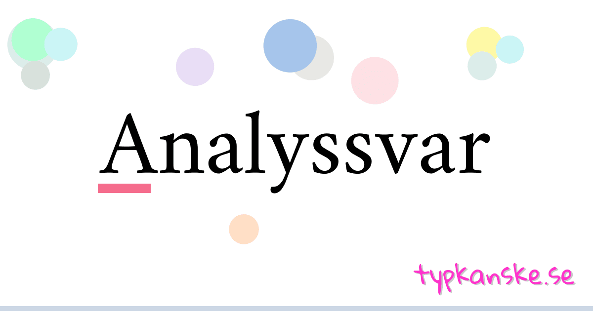 Analyssvar synonymer korsord betyder förklaring och användning