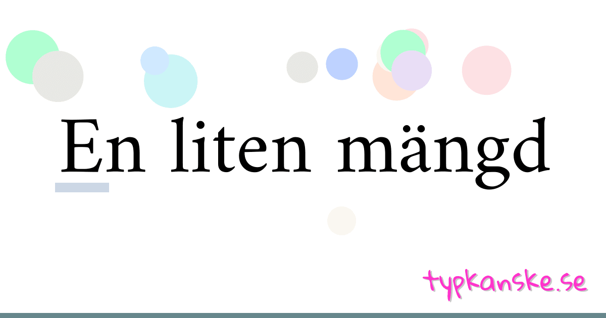 En liten mängd synonymer korsord betyder förklaring och användning