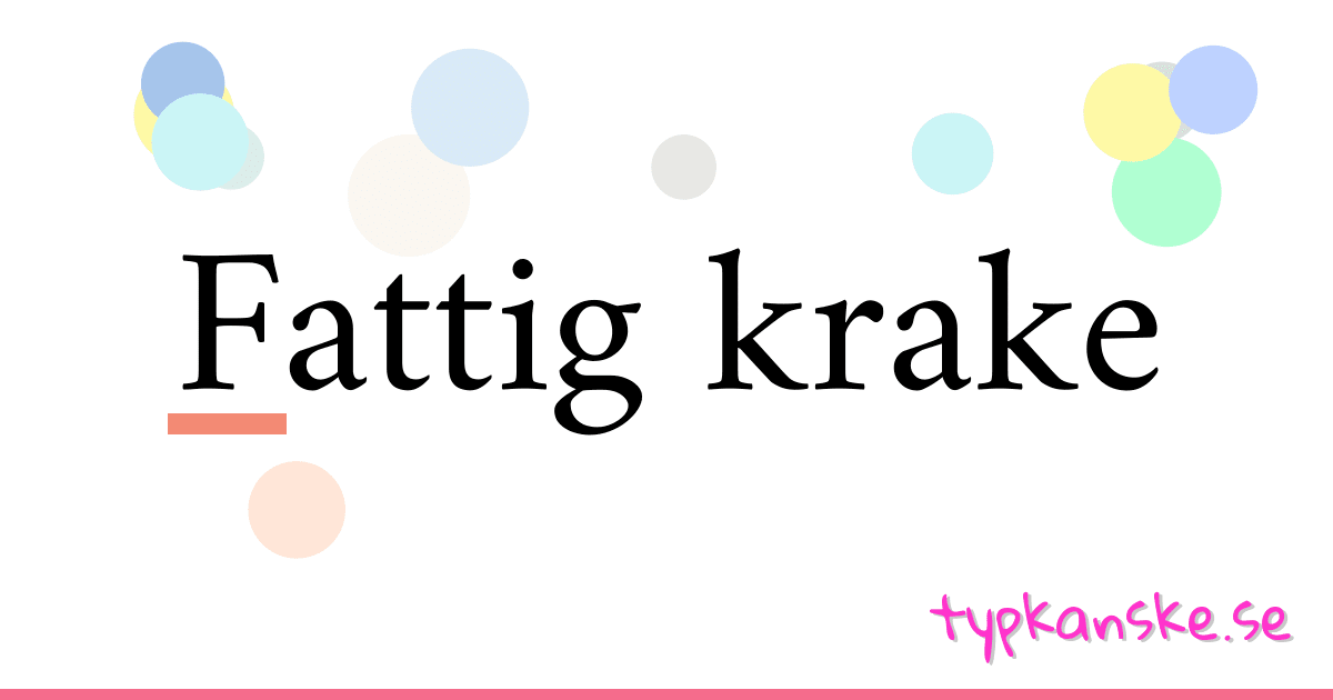 Fattig krake synonymer korsord betyder förklaring och användning