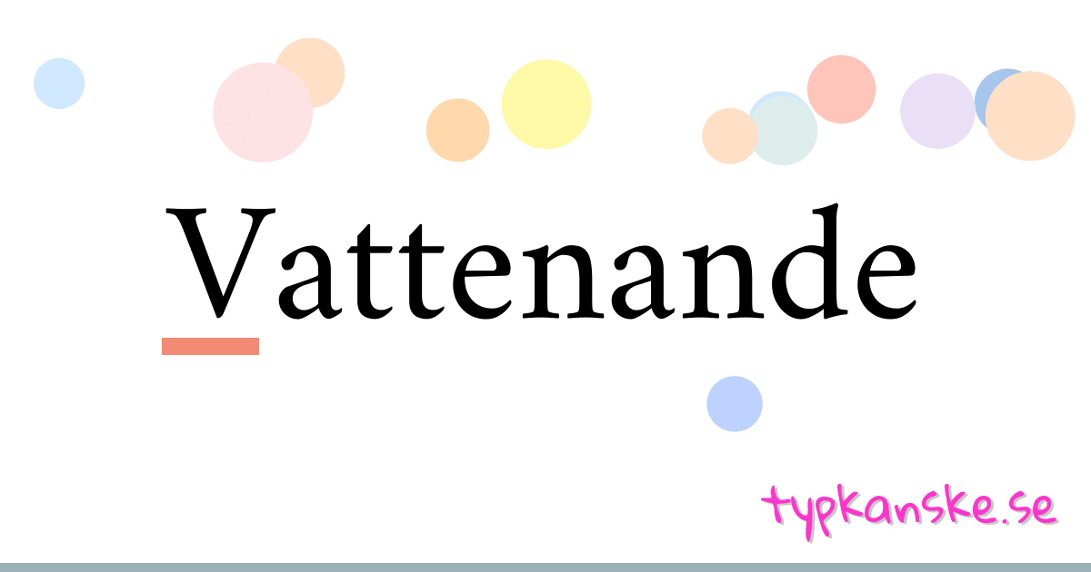 Vattenande synonymer korsord betyder förklaring och användning