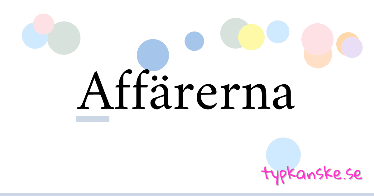 Affärerna synonymer korsord betyder förklaring och användning