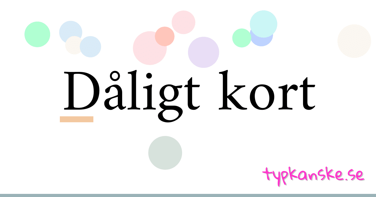 Dåligt kort synonymer korsord betyder förklaring och användning