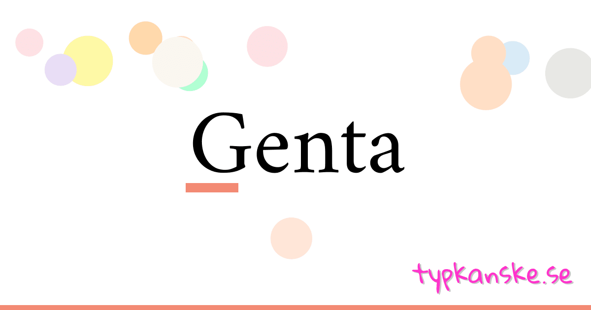 Genta synonymer korsord betyder förklaring och användning