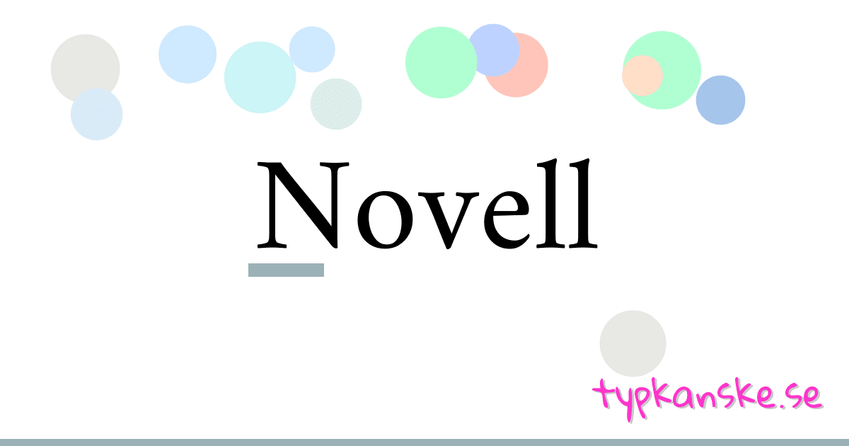 Novell synonymer korsord betyder förklaring och användning