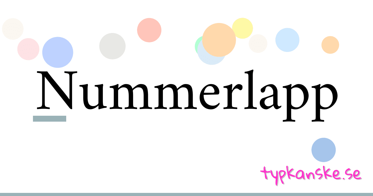 Nummerlapp synonymer korsord betyder förklaring och användning