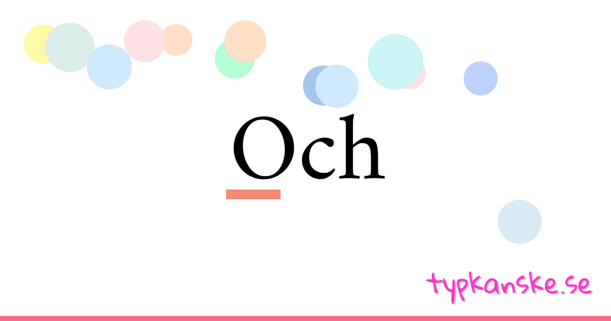 Och synonymer korsord betyder förklaring och användning