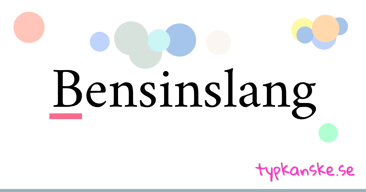Bensinslang synonymer korsord betyder förklaring och användning