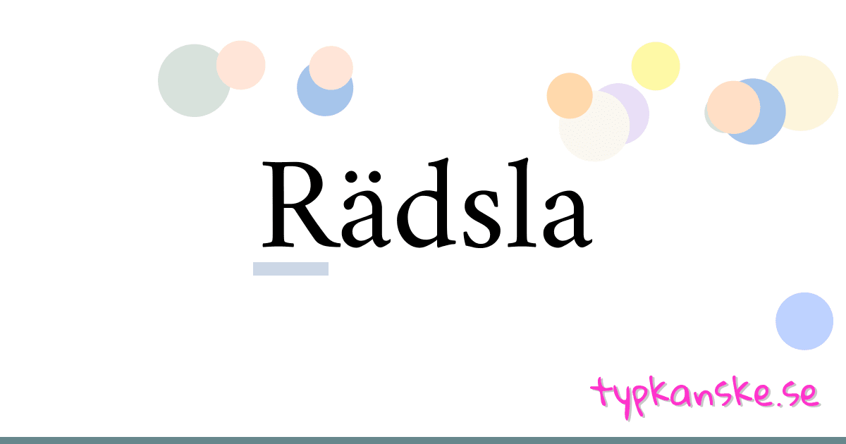Rädsla synonymer korsord betyder förklaring och användning