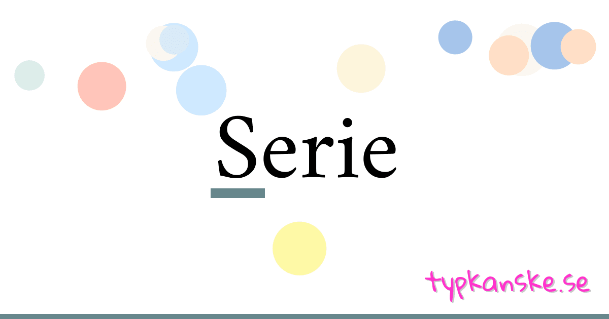 Serie synonymer korsord betyder förklaring och användning